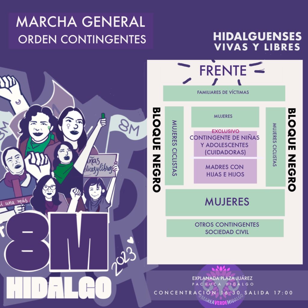 Marcha 8M 2023 en Pachuca