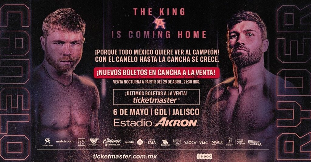 Canelo Vs. Ryder cinturón