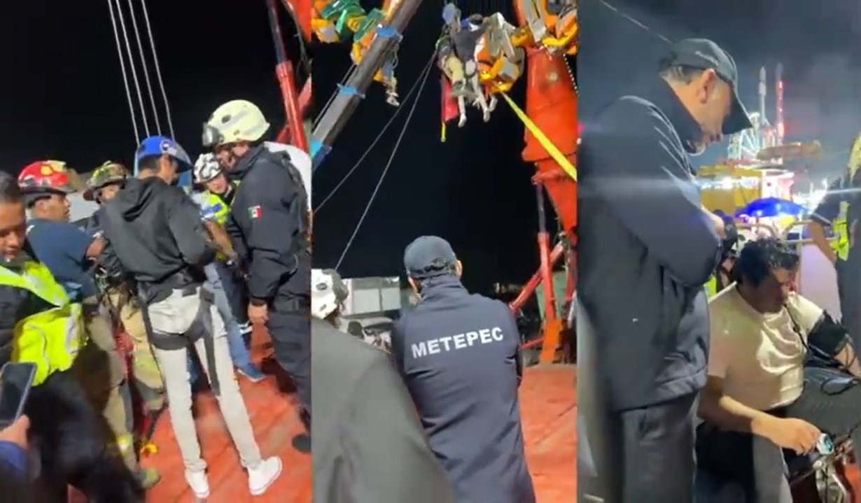 24 personas atrapadas en juego mecánico en EdoMex