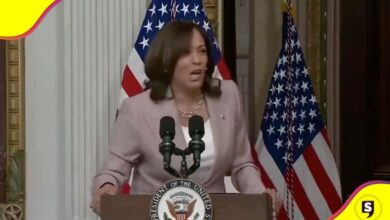 Kamala Harris discurso borracha