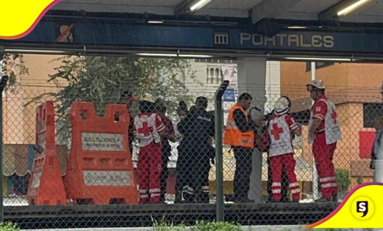 Mujer lanzarse Metro Portales