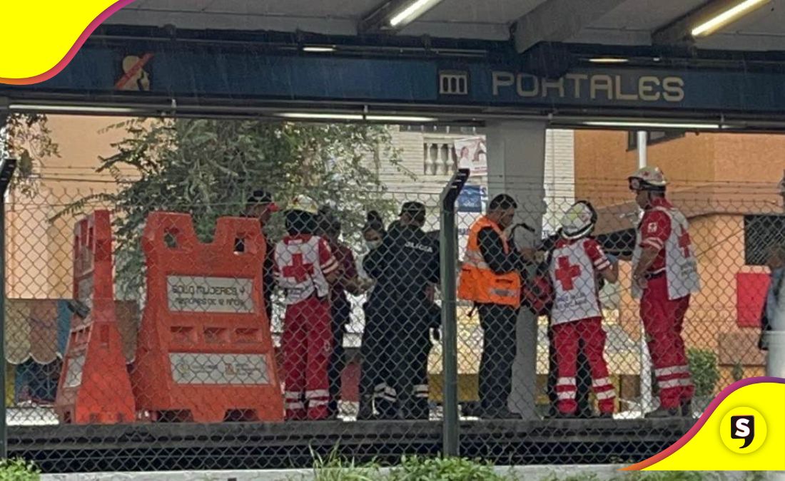 Mujer lanzarse Metro Portales