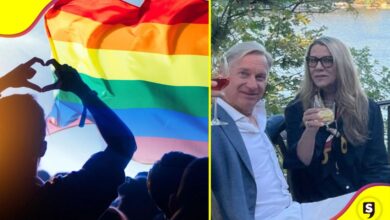 mujer bandera LGBT+ negocio