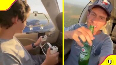 Niño avión papá cerveza