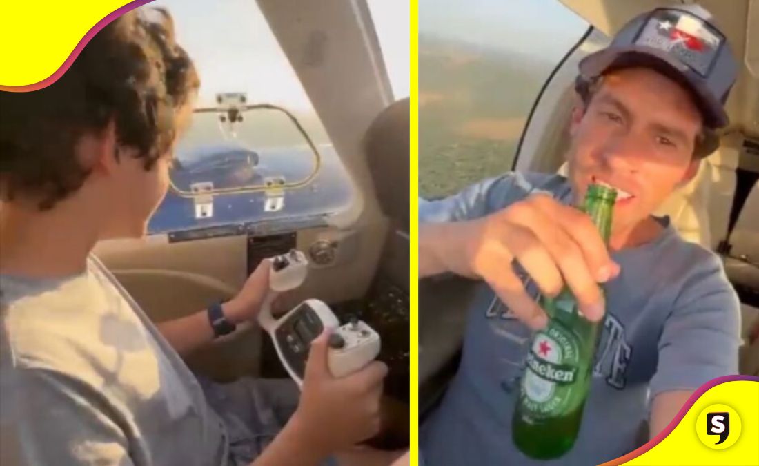Niño avión papá cerveza