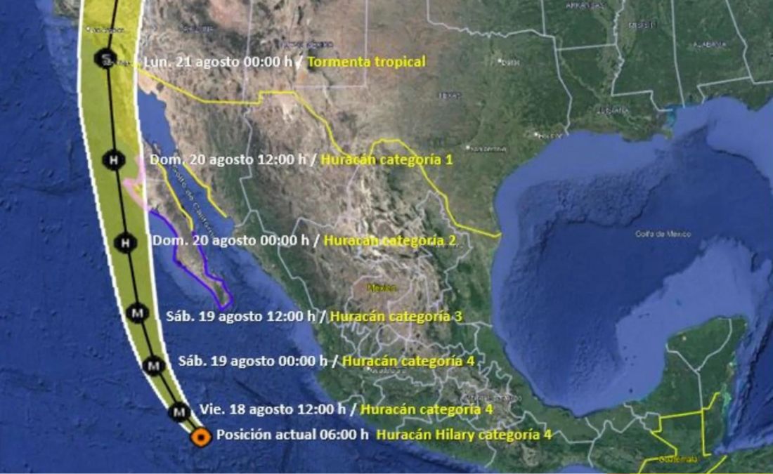 Huracán Hilary categoría 4