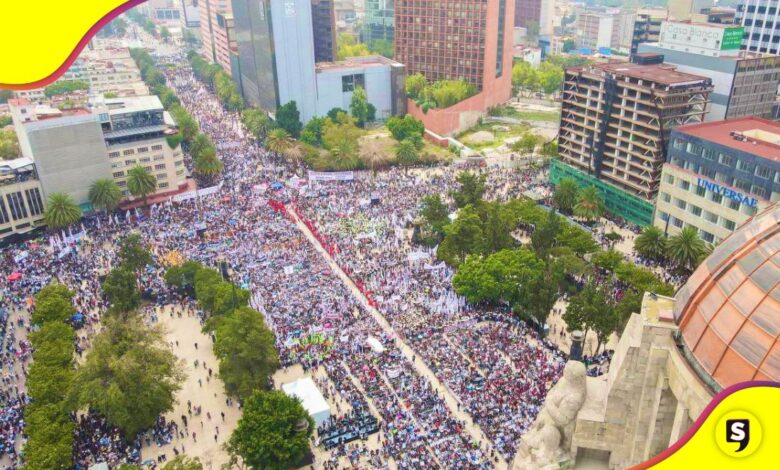 Sheinbaum gira en Monumento a la Revolución