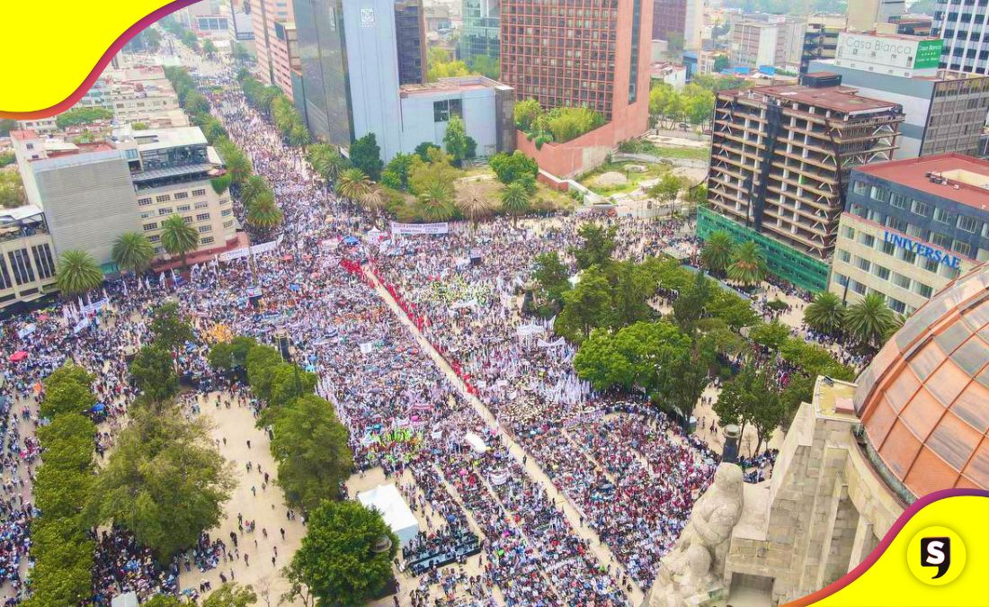 Sheinbaum gira en Monumento a la Revolución