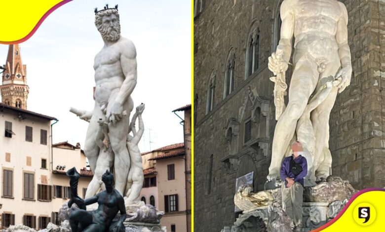 Turista dañó estatua de Neptuno