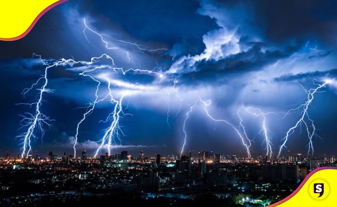 rayos en 2 horas en India