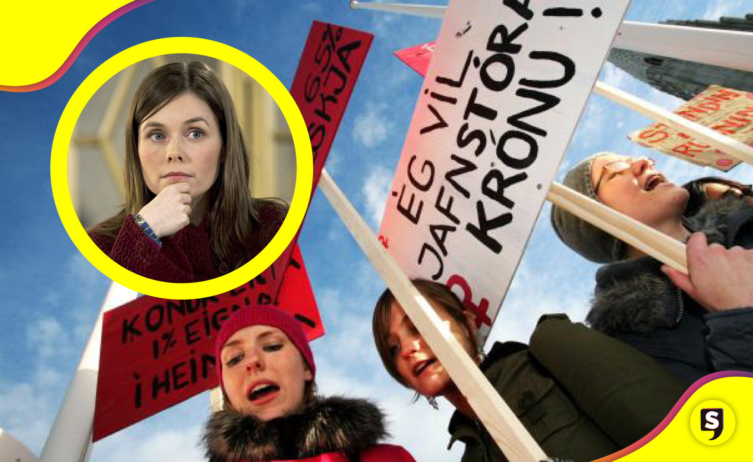 Mujeres de Islandia huelga brecha salarial