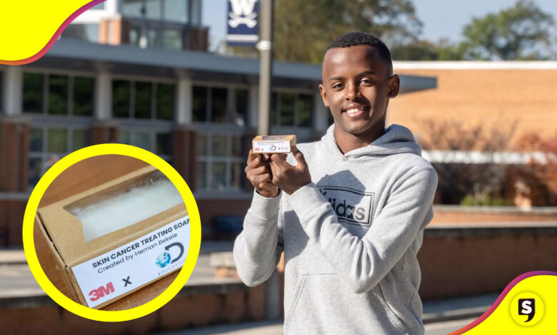 Estudiante jabón cáncer de piel