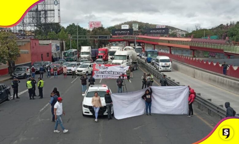 Transportistas bloqueo carretera México-Pachuca
