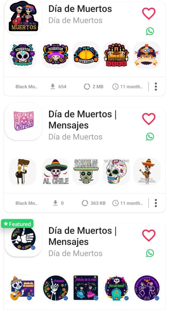 Paquetes de stickers