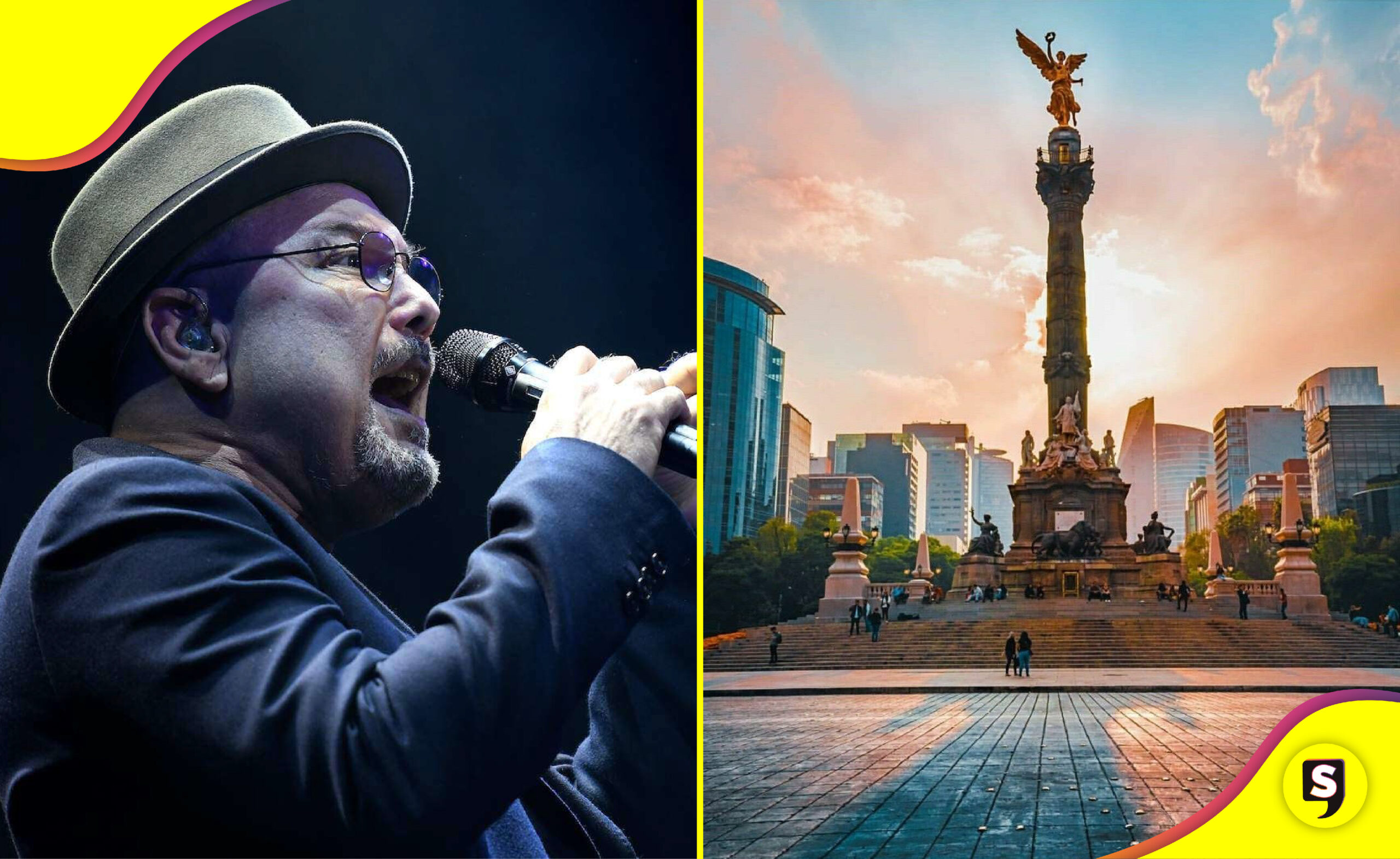 Rubén Blades en el Ángel de la Independencia