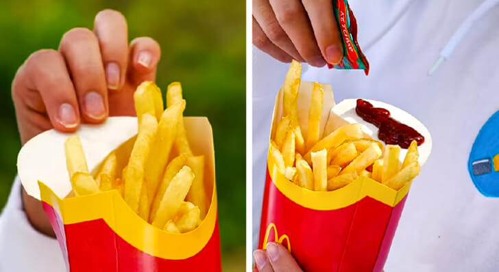 papitas con catsup.