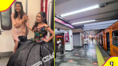 ¿Limusina? Quinceañera se hace viral por viajar en Metro.