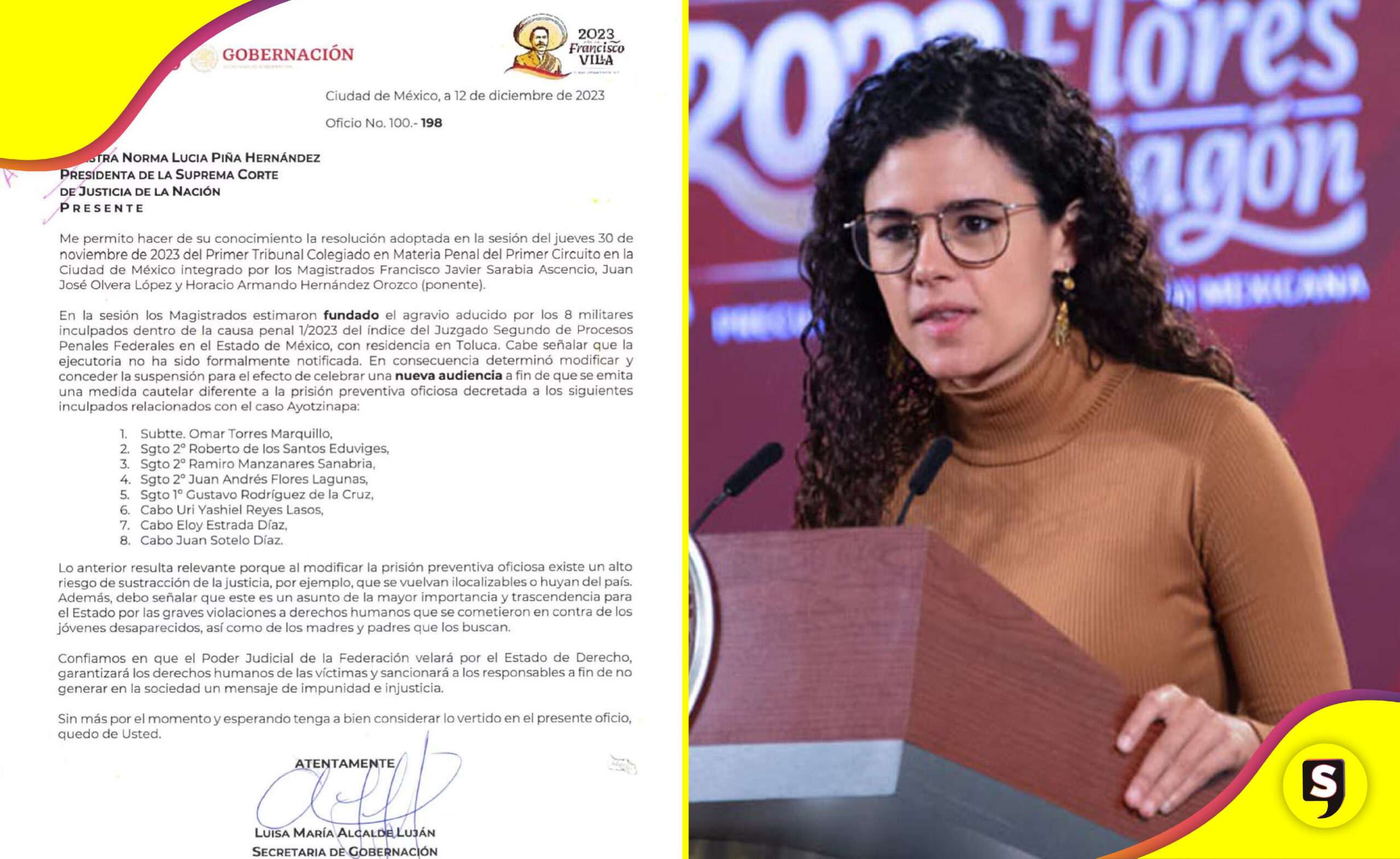 Segob carta militares Ayotzinapa