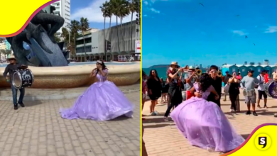 ¡Quedaron! Quinceañera baila para apoyar la música de banda en Mazatlán.