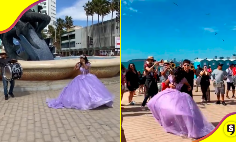 ¡Quedaron! Quinceañera baila para apoyar la música de banda en Mazatlán.