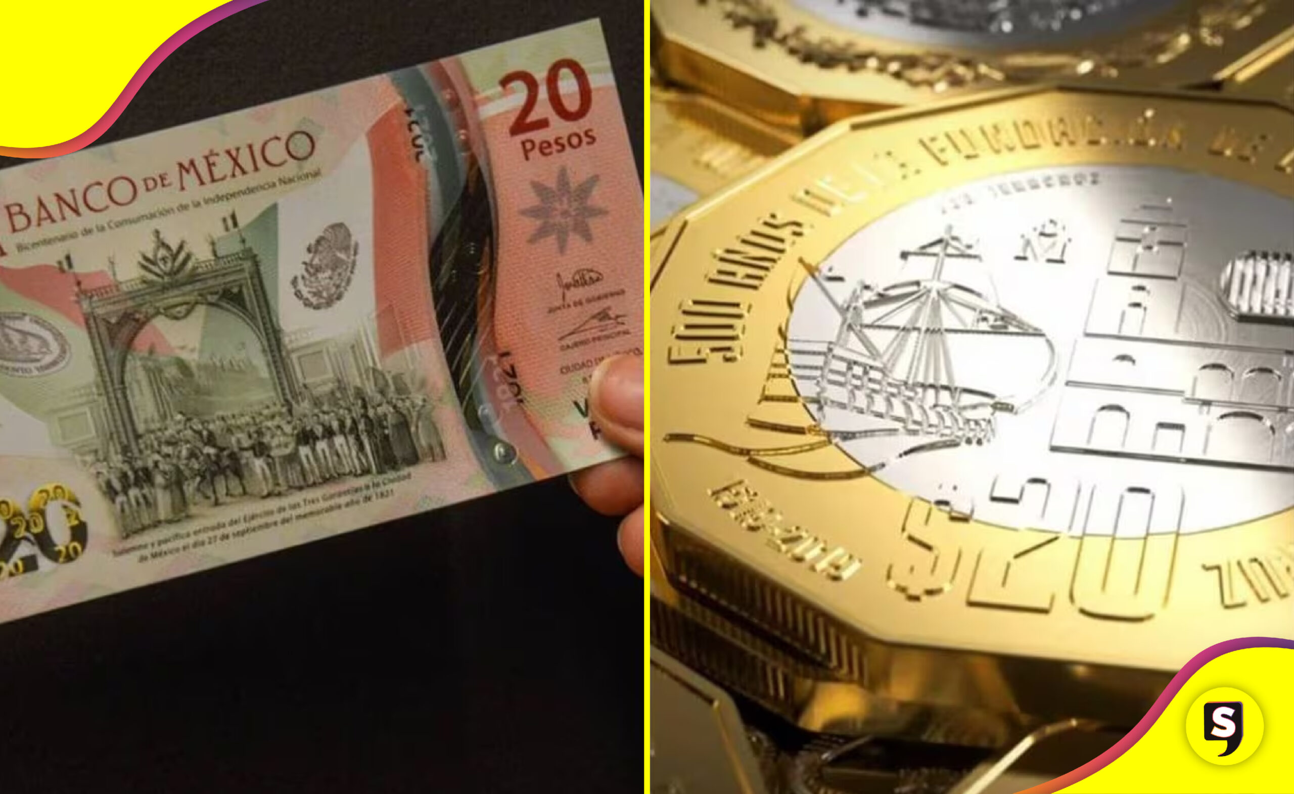 retirar el billete de 20 pesos
