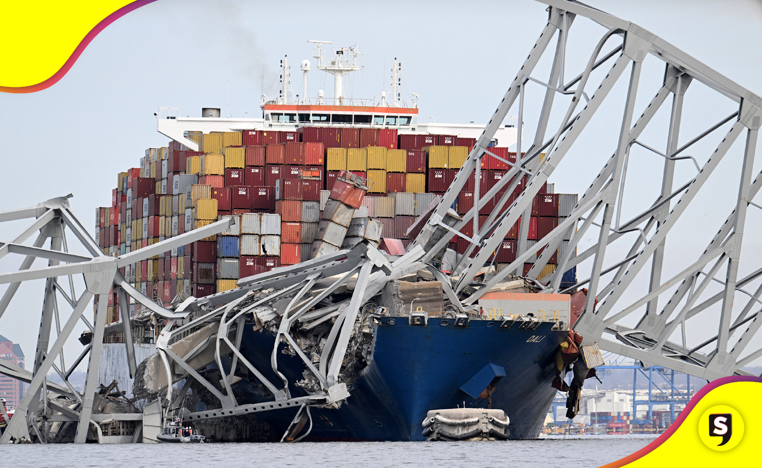 Barco choca puente en Baltimore