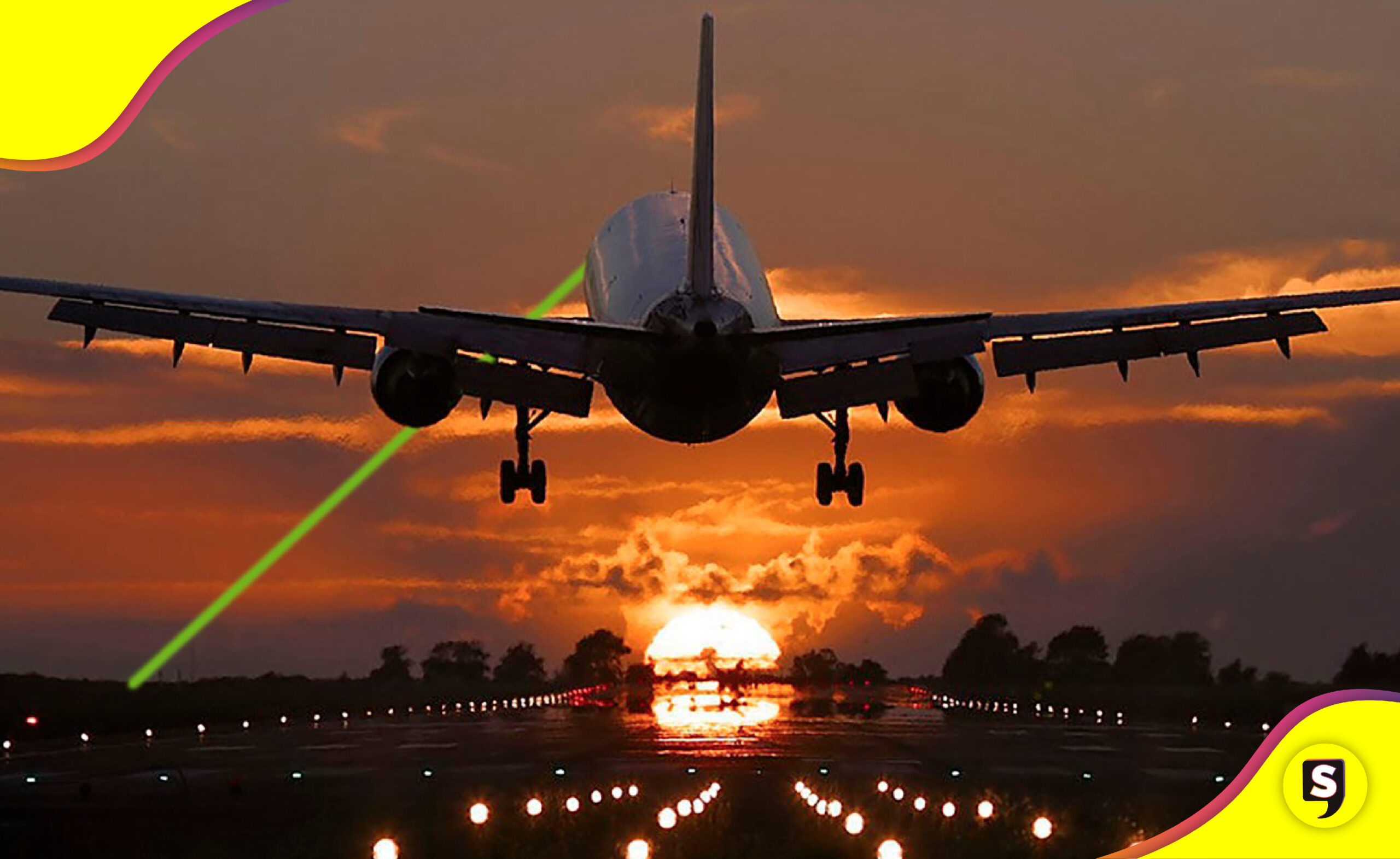 apuntas con un láser a un avión