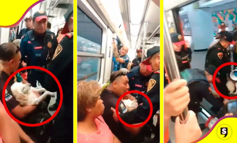 Policías Metro señor perrito herido
