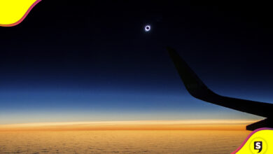 eclipse solar desde un avión