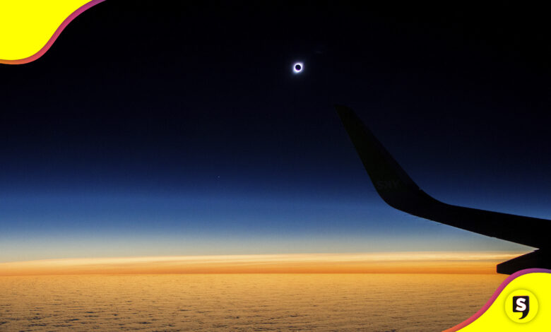 eclipse solar desde un avión