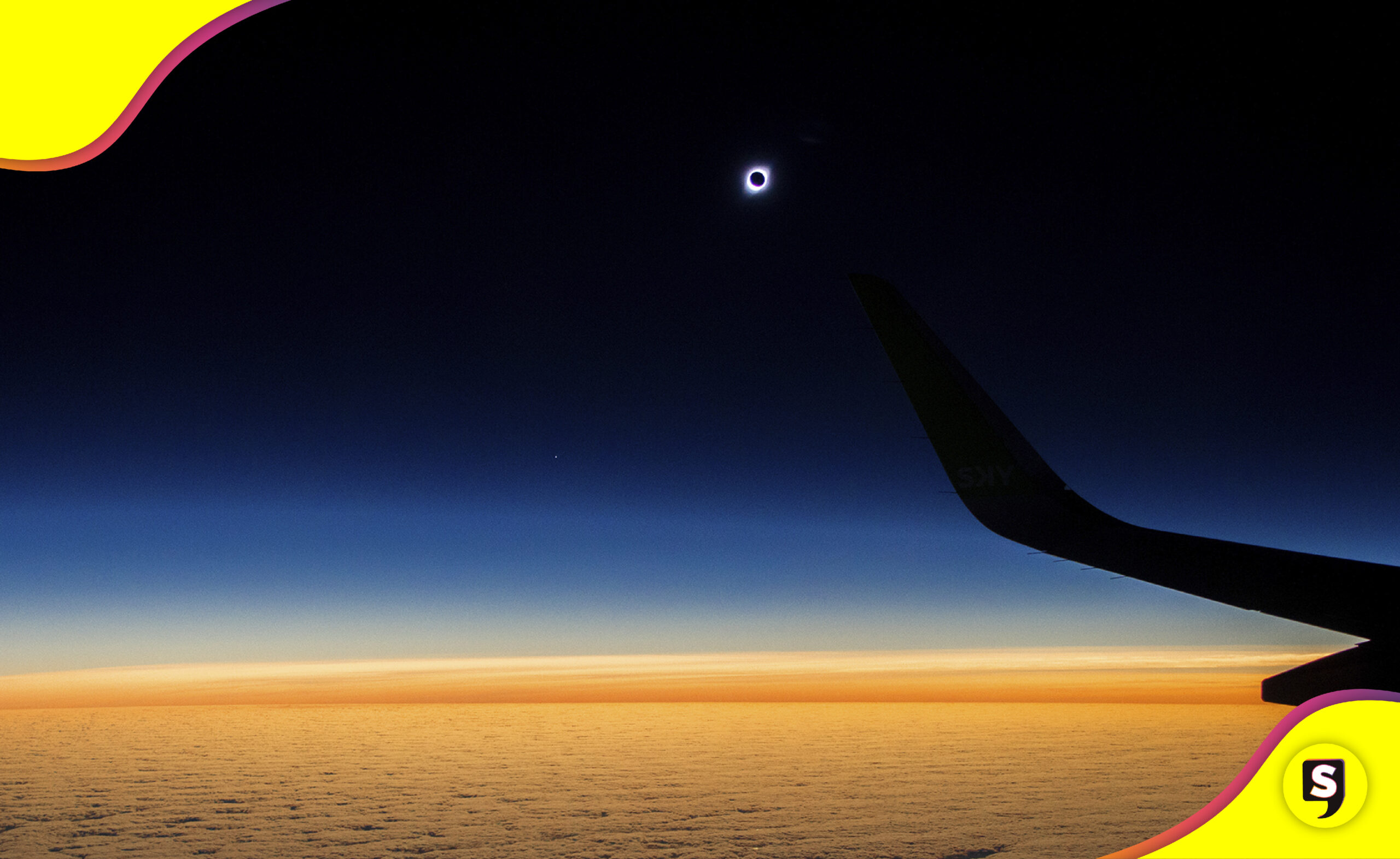 eclipse solar desde un avión