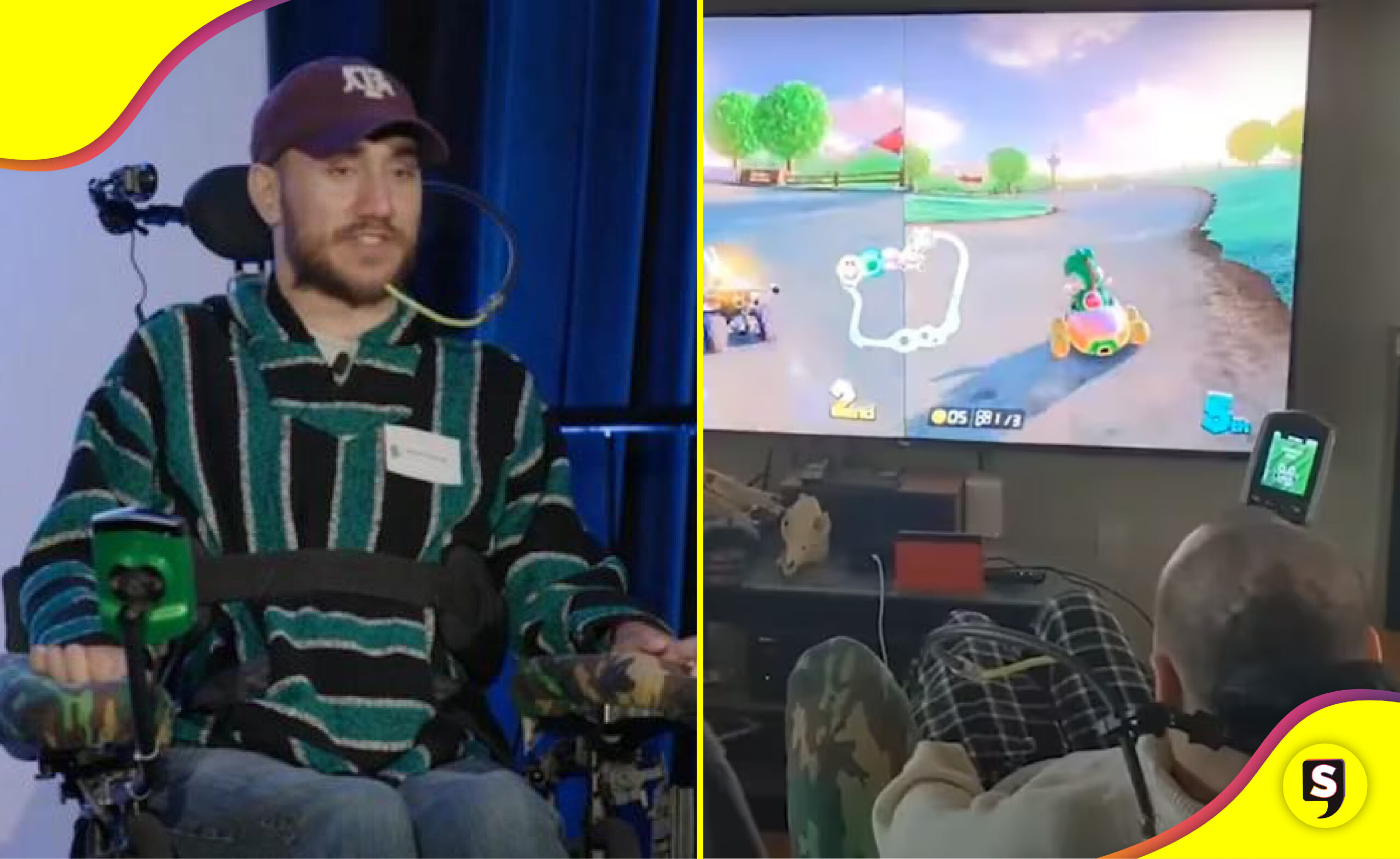 hombre Neuralink Mario Kart