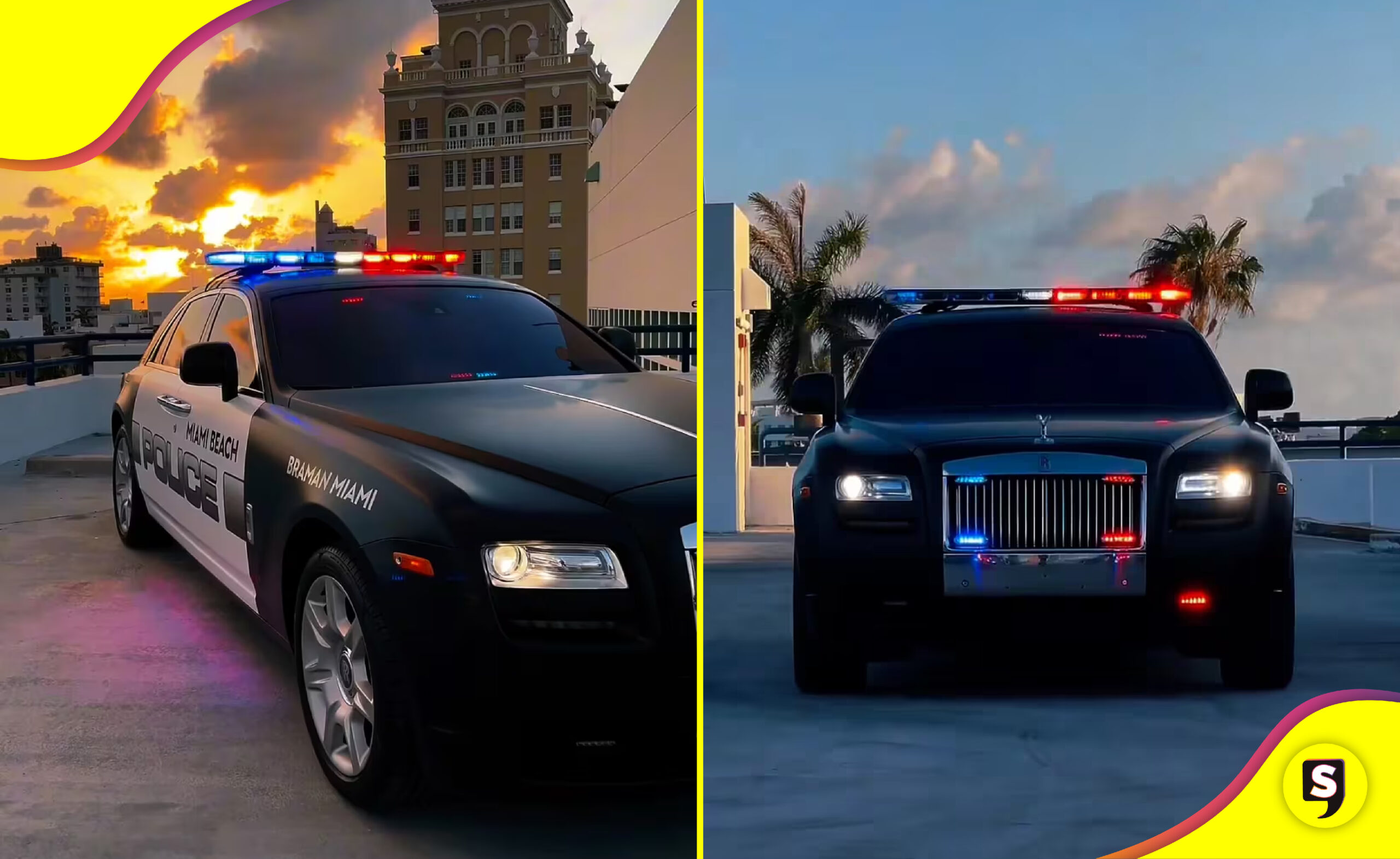 policía de Miami Rolls Royce
