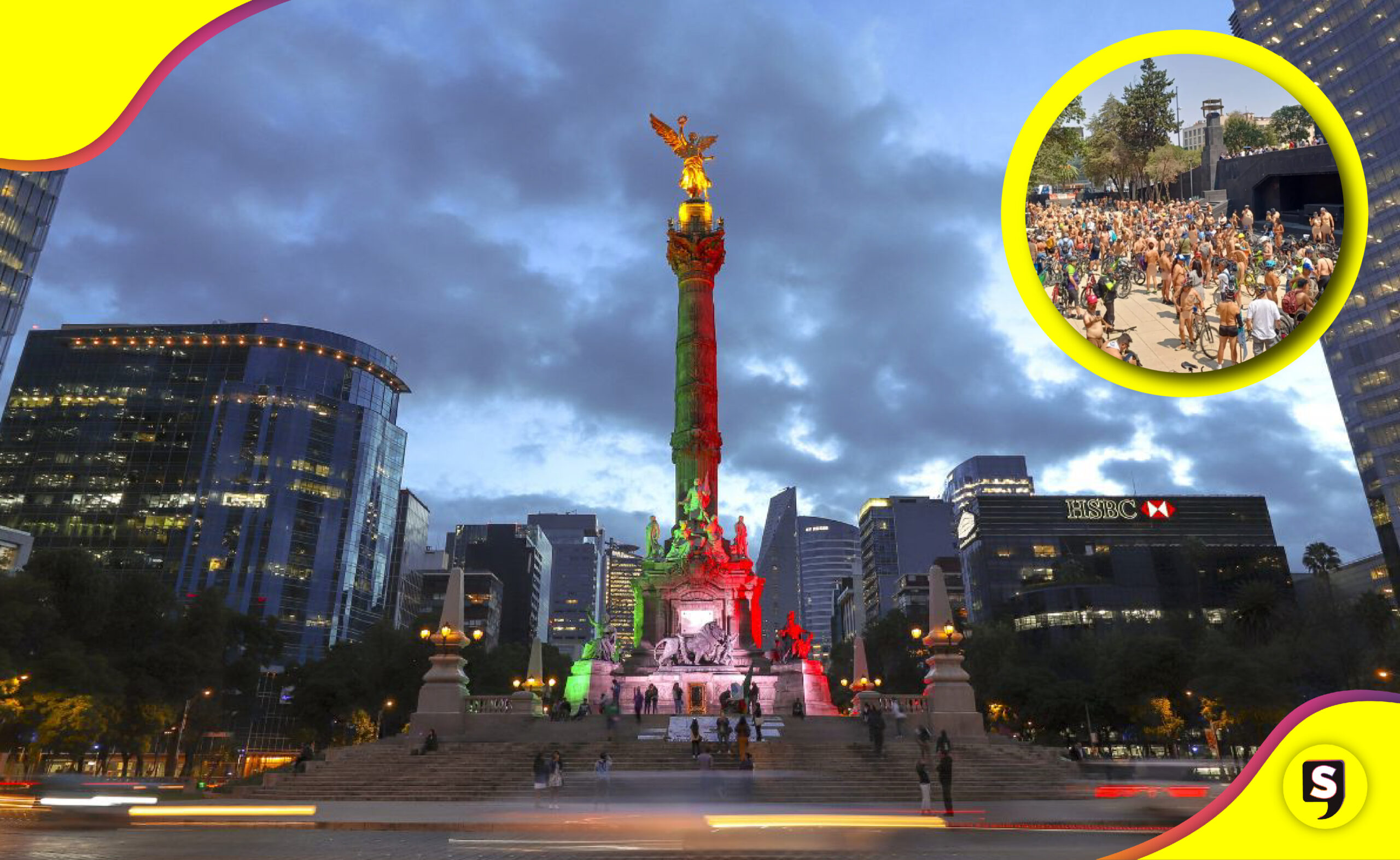 CDMX rodada desnudo ciclistas