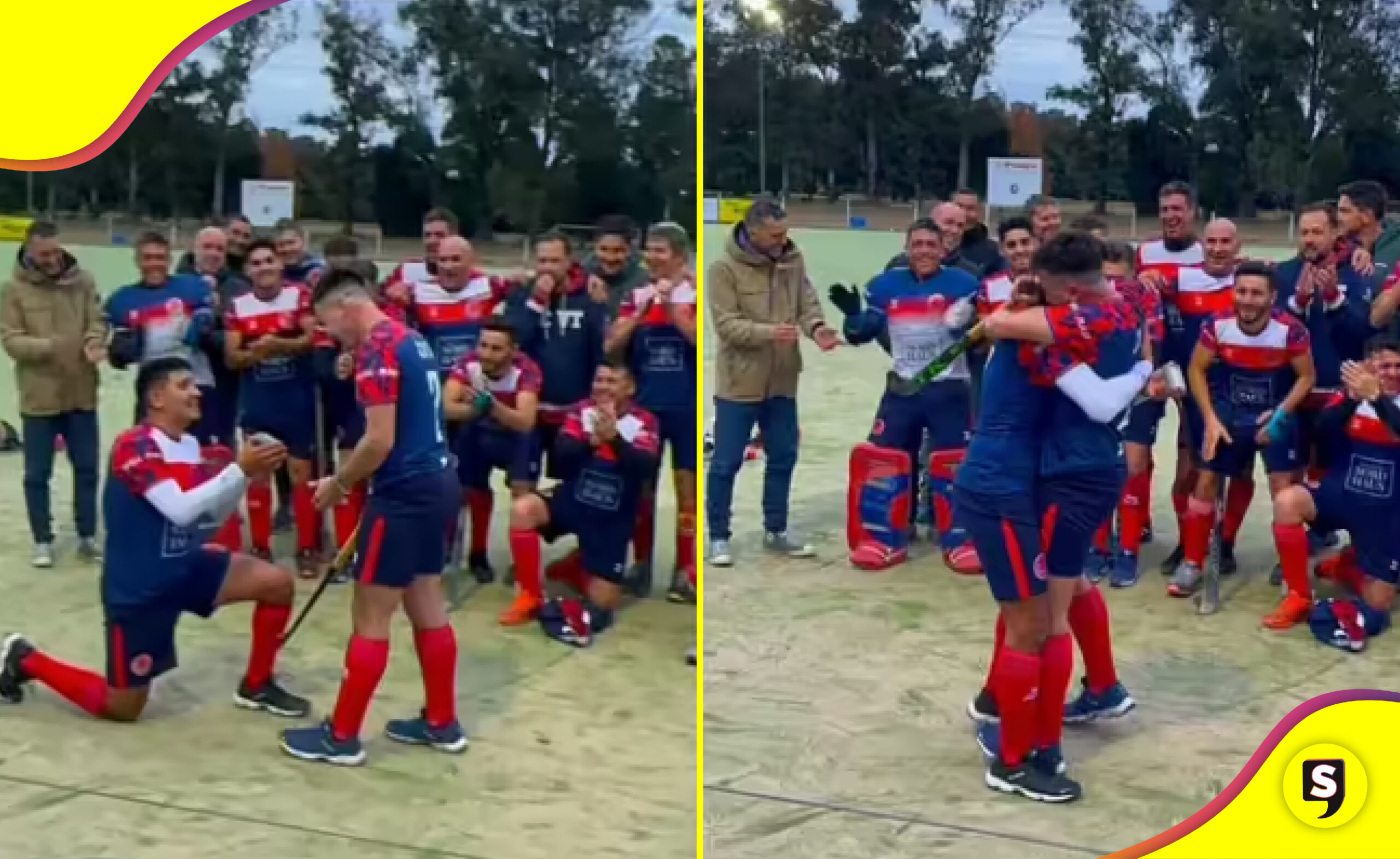 pedida de matrimonio de jugadores de hockey