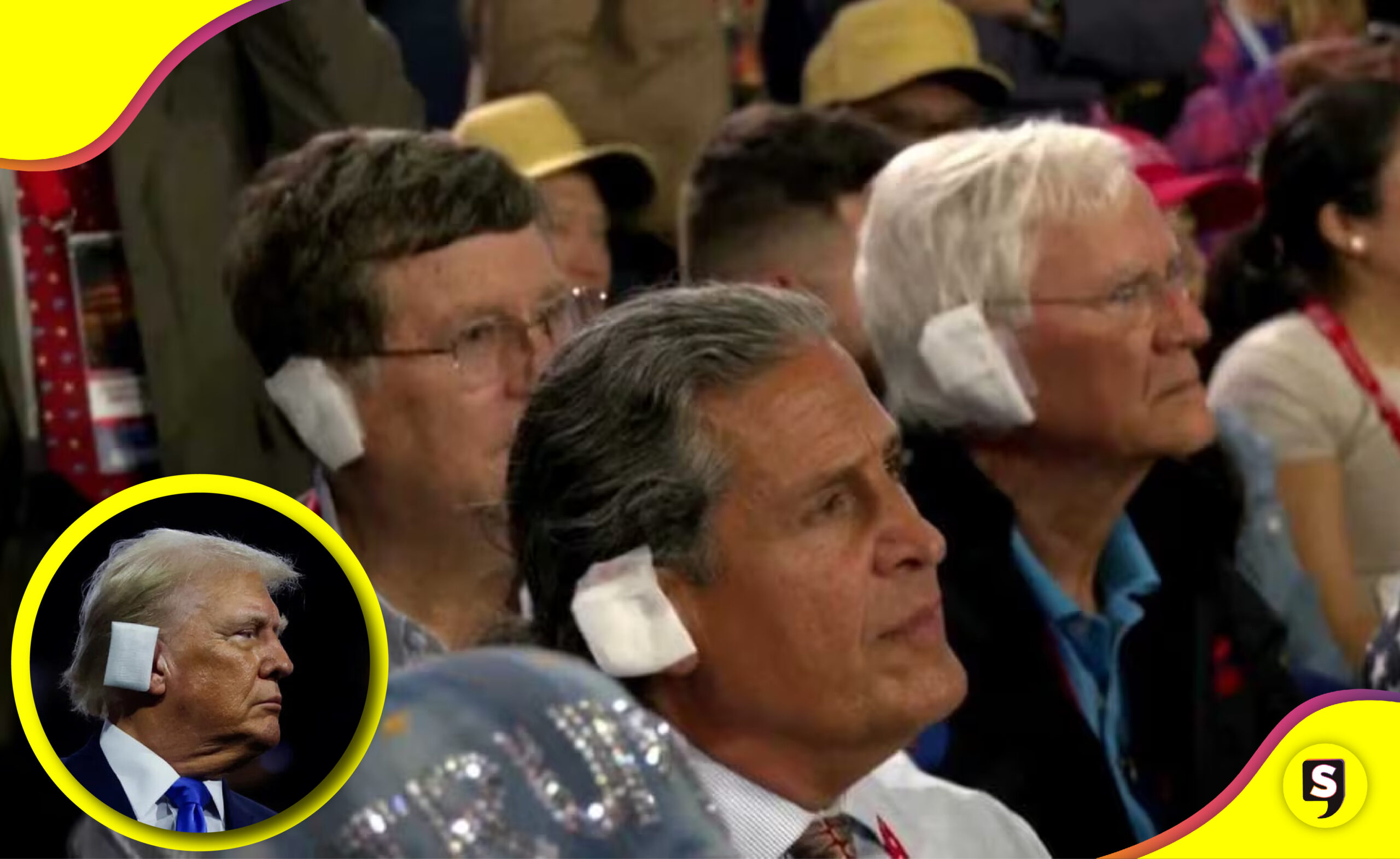 Fans de Trump vendaje oreja