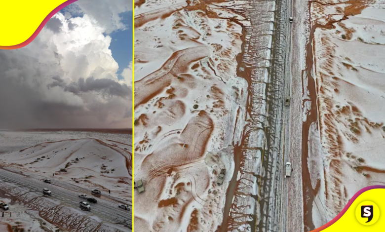 ¿Cómo fue la primera nevada en el desierto de Al-Jawf?