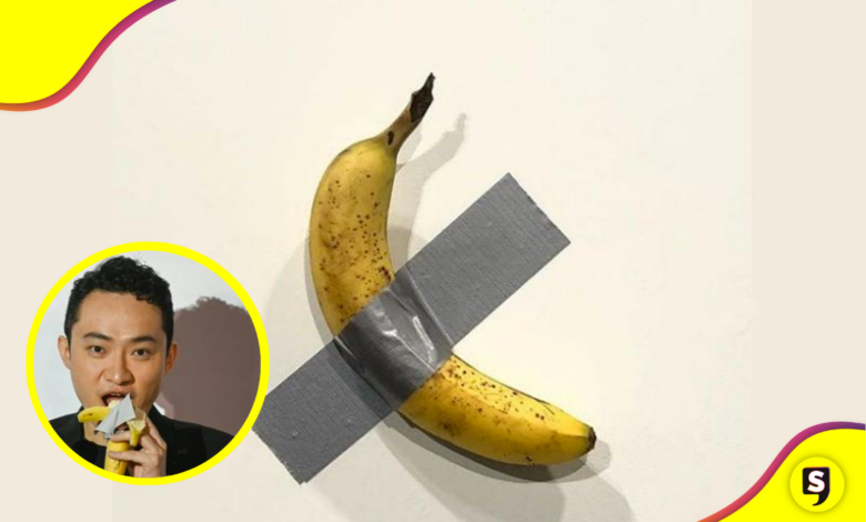 El plátano con cinta de 2 millones ya tiene dueño. Mira lo que le hizo.