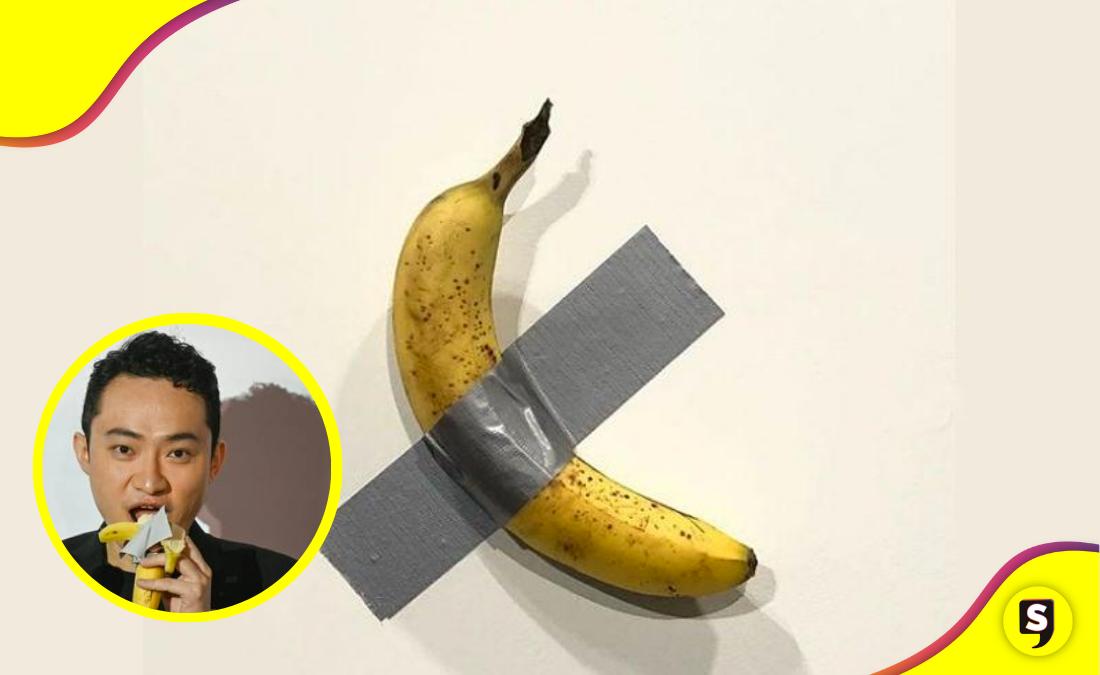El plátano con cinta de 2 millones ya tiene dueño. Mira lo que le hizo.