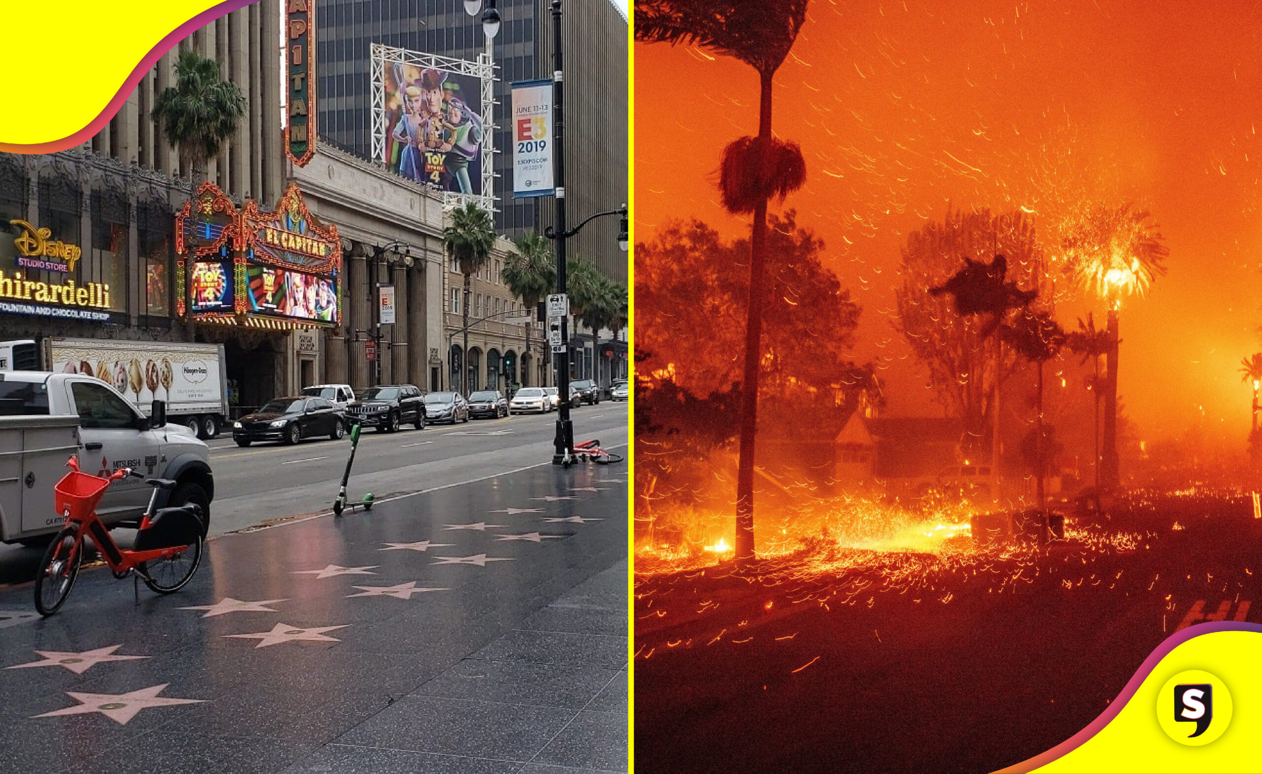 Incendio Paseo de la Fama de Hollywood