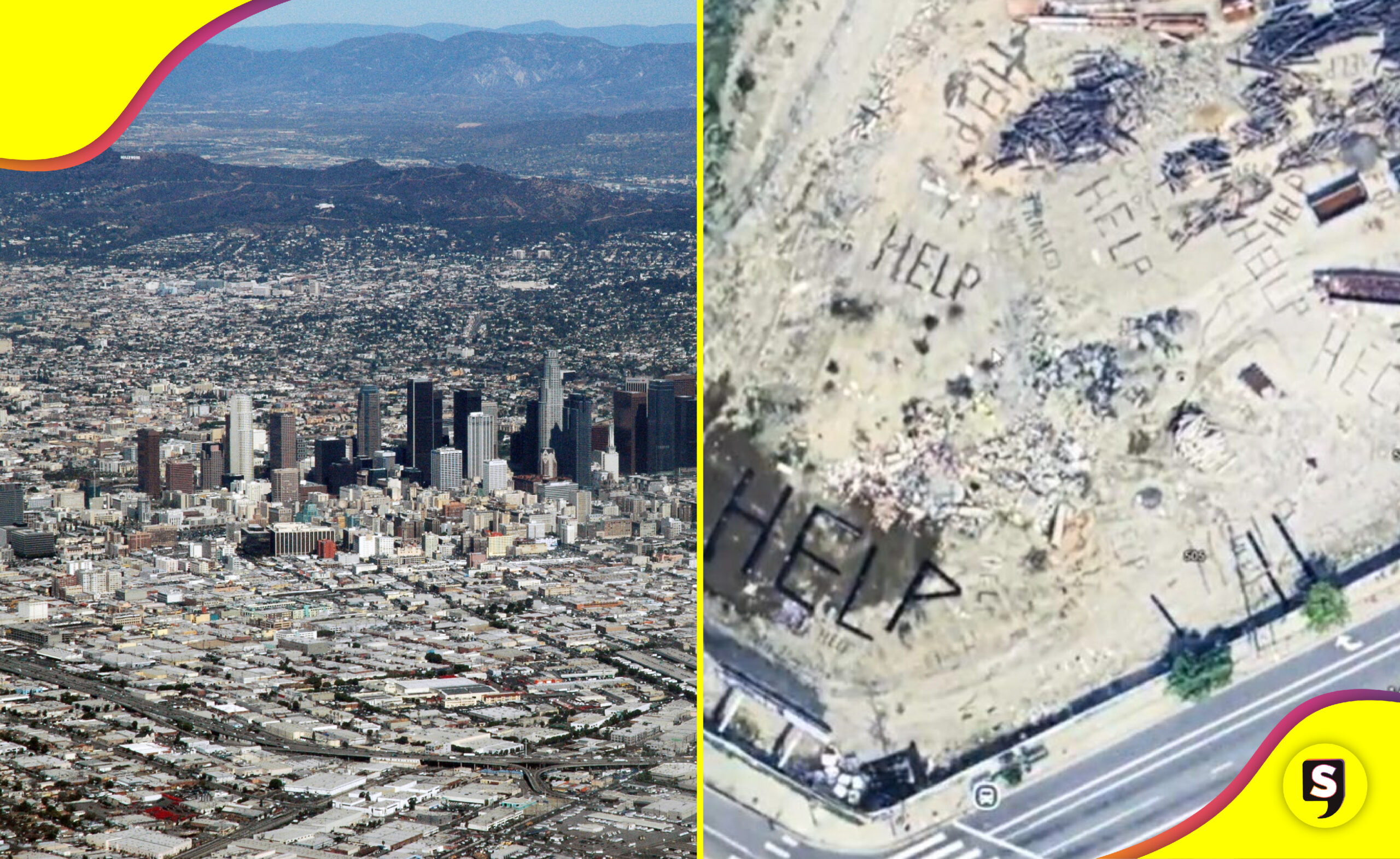 coordenadas mensajes de ayuda en L.A.