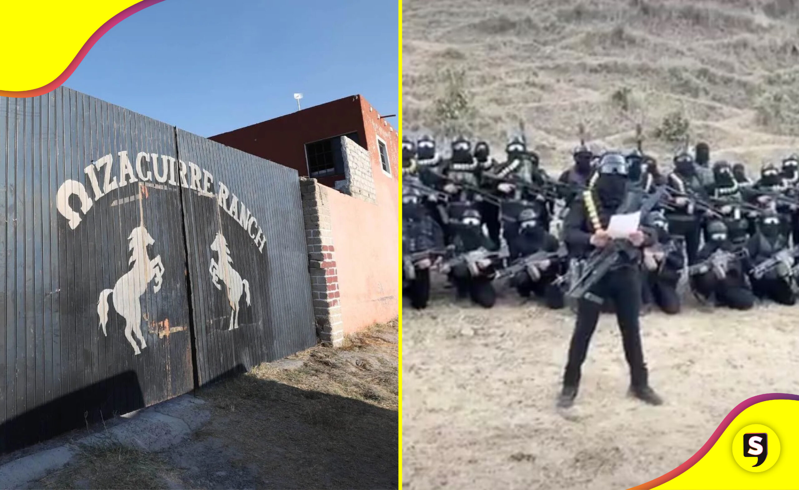 CJNG rancho en Teuchitlán montaje