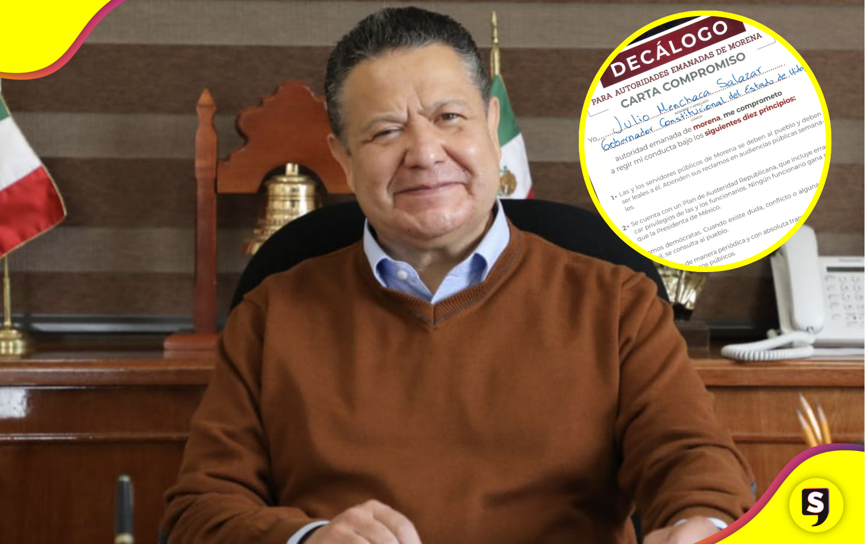Julio Menchaca firma decálogo de Morena