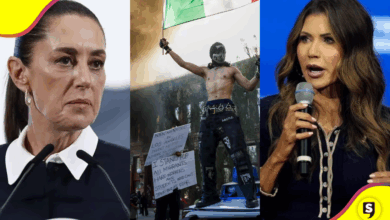 Kristi Noem acusa a Claudia Sheinbaum de alentar protestas violentas en Los Ángeles