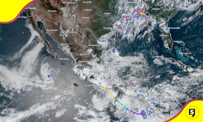 La tormenta tropical Erick se convertirá en huracán categoría 2 y afectará Chiapas, Oaxaca y Guerrero.