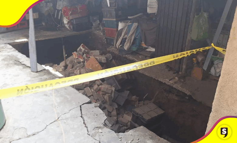 Socavón de 20 metros sorprende en Gustavo A. Madero
