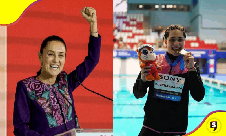 Sheinbaum recibe a Osmar Olvera y clavadistas tras histórico Mundial