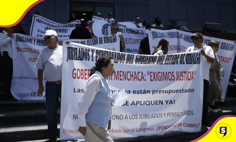 Exigen jubilados en Hidalgo incremento del 12% a pensiones