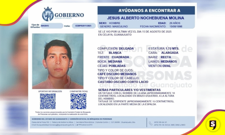 Buscan a tulancinguense desaparecido en Celaya