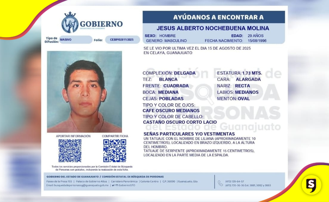 Buscan a tulancinguense desaparecido en Celaya